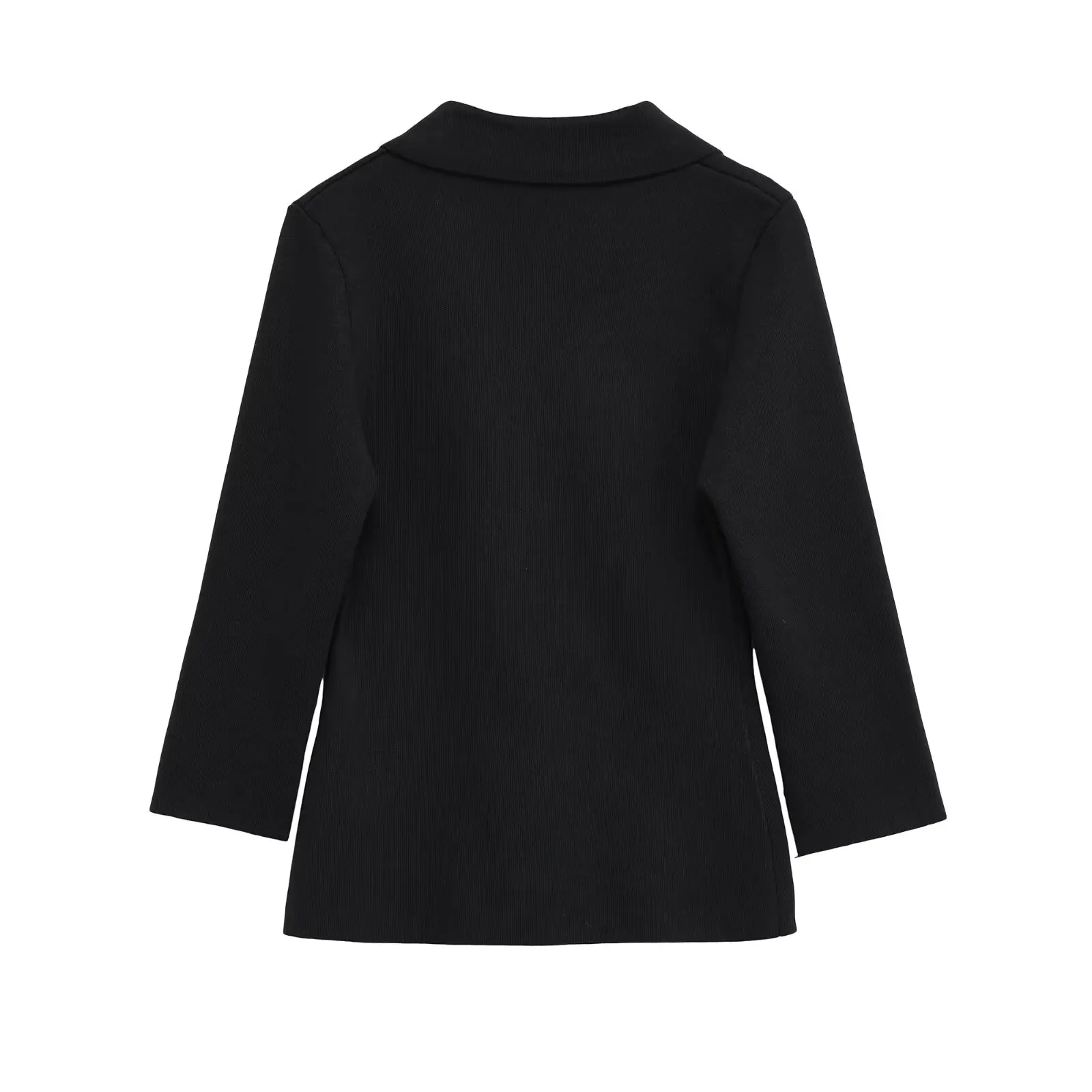 Women Elegant Temperament Knitted Cardigan Slim Double Breasted Turn-Down Collar Female Autumn Winter Blazers Coat Streetwear