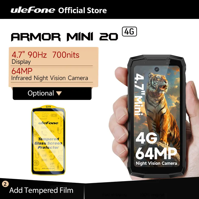 Ulefone Armor Mini 20 4G 4.7" Rugged Phone 64MP Night Camera Android 14 Smartphone 6200mAh Mobile phone NFC 16GB+256GB 33W G99 - Image 8
