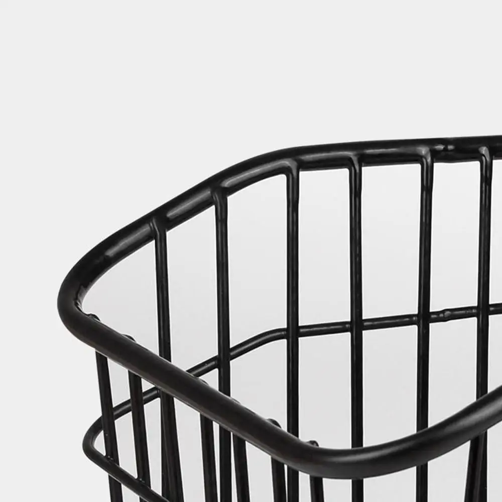 Einfach zu installierender Fahrrad-Heckkorb, fester, langlebiger, verstellbarer Mountainbike-Korb, schwarz/silberfarbener, vergrößerter Fahrradkorb aus Metall – Detail 10
