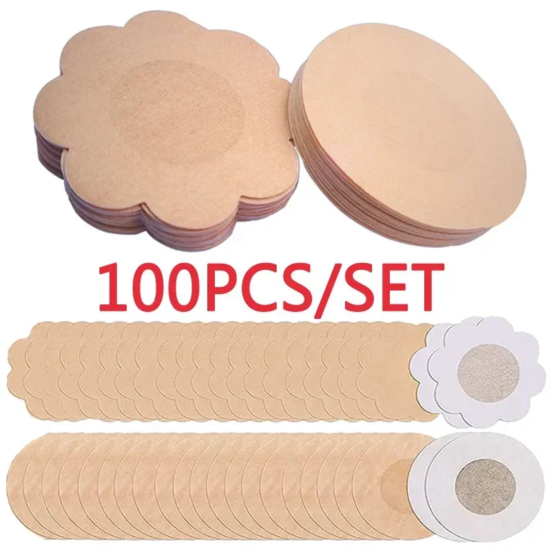 

Pad Sticker Covers Nipple for Adhesive Women Nipple Lingerie Cover Bra Nipple Pasties Pads Bra 100pcs Breast Petals Disposable