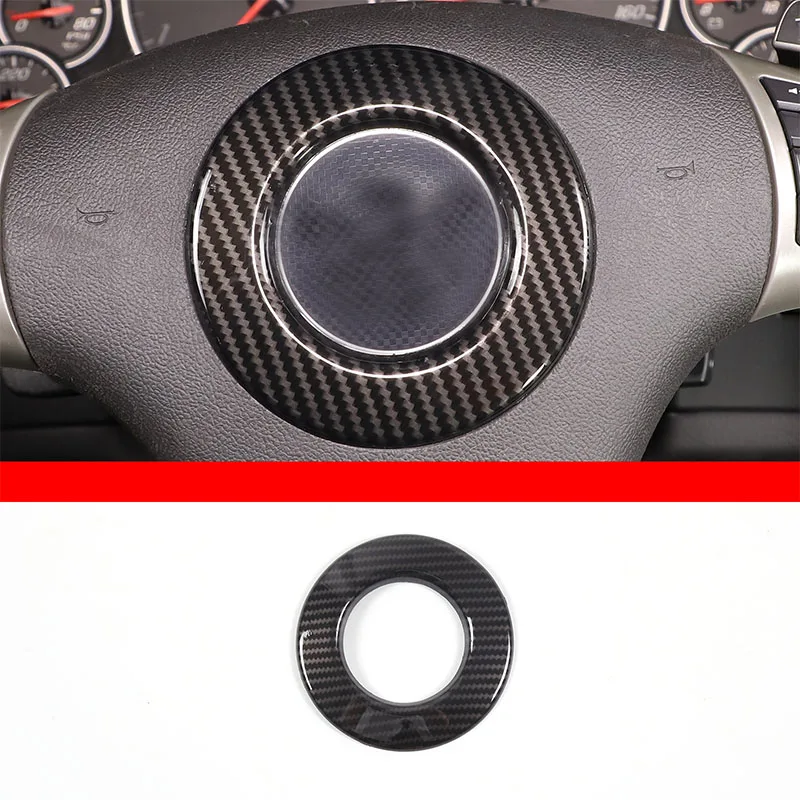 

For Chevrolet Corvette C6 2005-2013 ABS Carbon Fiber Style Car Steering Wheel Logo Ring Trim Stickers Interior Accessories