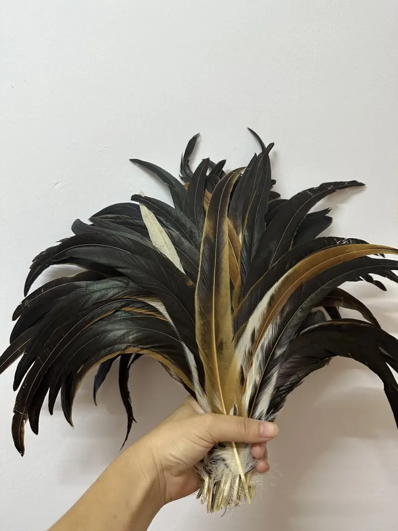 Natural Brown Rooster Tail Feather Accessories for DIY and Performance
