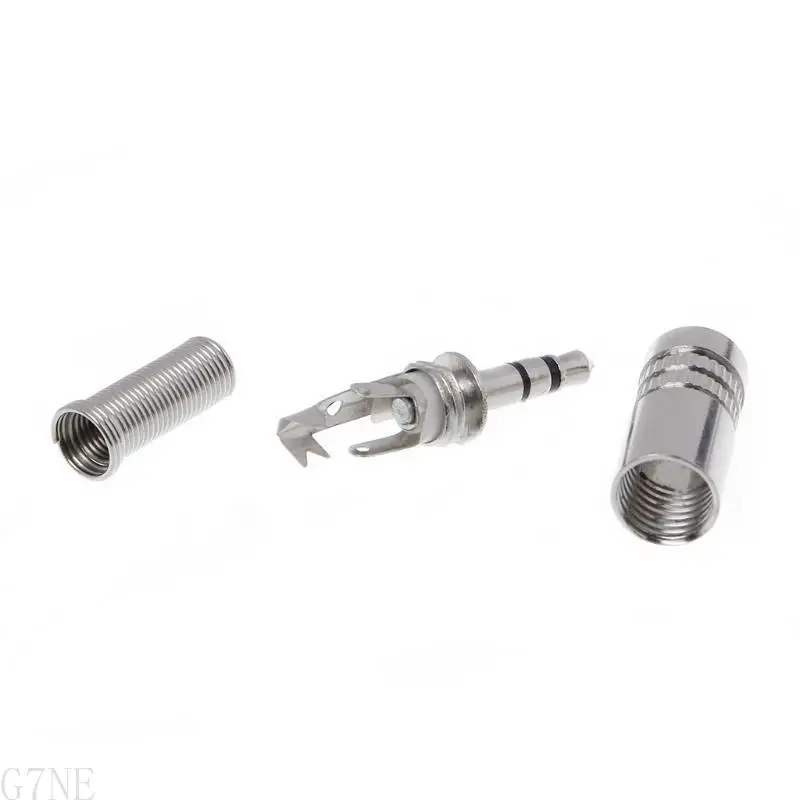 G7NE 5 PCS 금속 3.5mm 2 링 3P 스테레오 잭 플러그 케이블 솔더 어댑터 어댑터 터미널