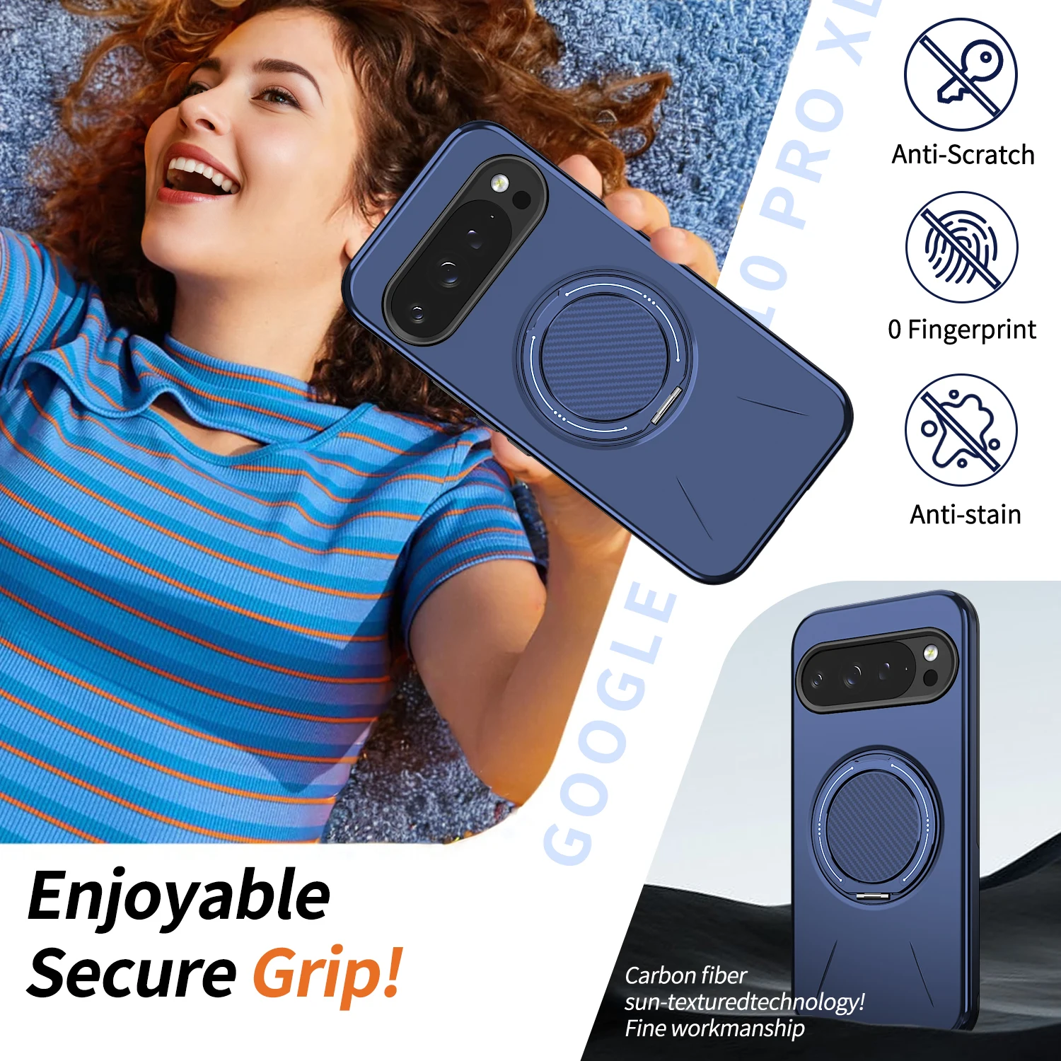 Magnetic Rotating Phone Case with Shockproof Stand Holder