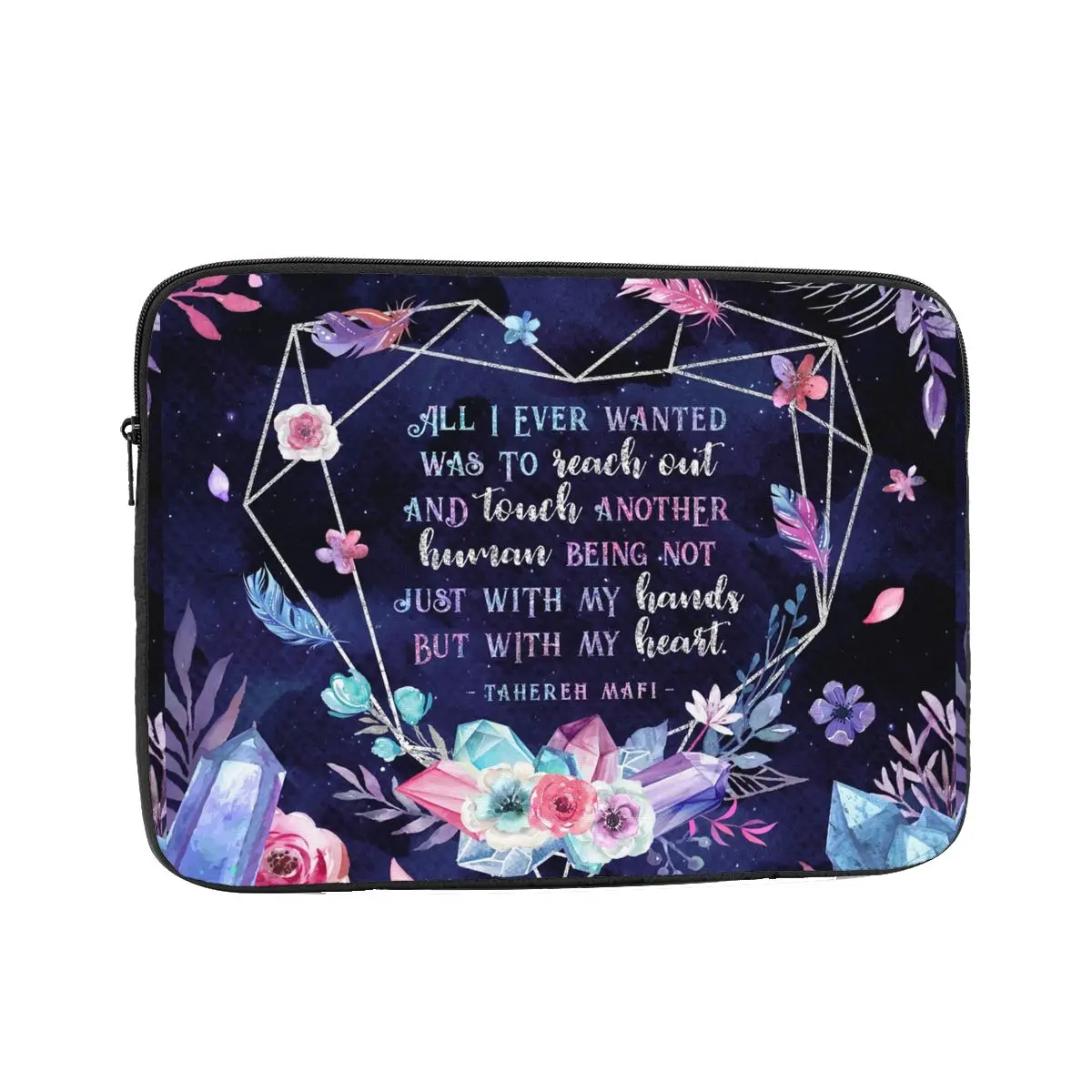 Shatter Me Flowers And Letters 12 13 15 Custodia Per Laptop Da 17 Pollici Custodia Per Notebook Custodia Per Acquerello Con Citazioni Borsa Antiurto