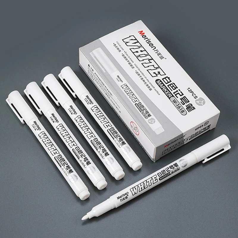 White Marker Pen Alcohol Paint Oily Waterproof Tire Painting Graffiti Pen Permanent Gel for Fabric Wood Leather 1.5mm permanent marker pen permanent marker white marker pens paint marker pen markers pen permanent markers marker pens paint pen art marker pen art markers