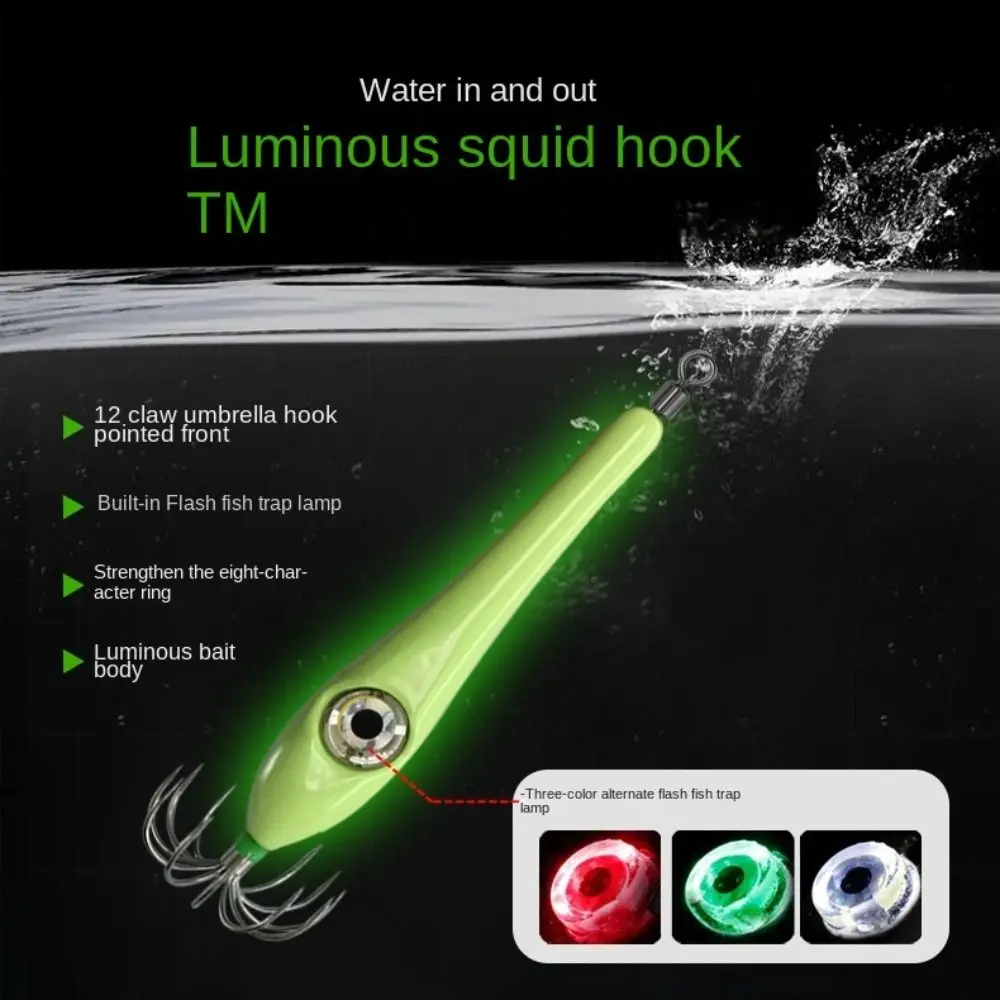 

fish attractor lamp Squid Jigs Fishing Lure 2023 156g 12 needles explosive hook Strong Cuttlefish Squid Baits Night fishing