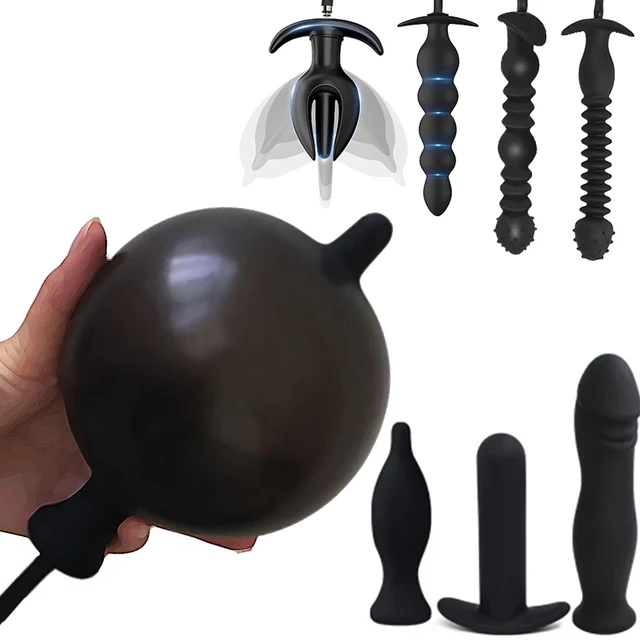 Aufblasbarer Analdildo-Plug, erweiterbarer Buttplug mit Pumpe, Sexspielzeug für Frauen und Männer, Analdilatator, Massagegerät, Produkte für Erwachsene