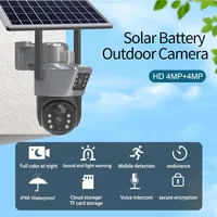 Caméra solaire WiFi 4K 8MP, caméra de sécurité extérieure sans fil, détection humaine PIR, caméras de surveillance CCTV, avec panneau solaire, caméra IP PTZ à double objectif, protection de sécurité 3