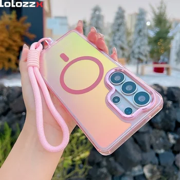 Dazzling Color Change For MagSafe Case For Samsung S26 Ultra S25 FE S26 Plus S25 Ultra A57 A37 A56 A36 A17 A16 5G Lanyard Cover 1