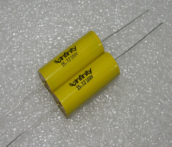 I N F T Y 100V15. 7uf 15.7j axial through center frequency division film capacitor 1pcs price |