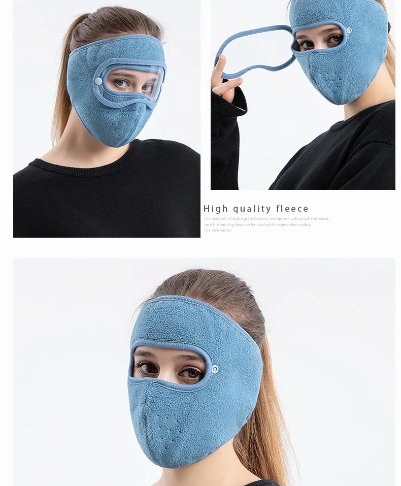 Winter-Fahrrad-Gesichtsmaske für Männer und Frauen, Antibeschlag-Linse, Fleece-Sturmhaube, warmer Helm, kompatibel mit winddichtem Ski-Gesichtsabdeckung, Motorrad – Detail 17