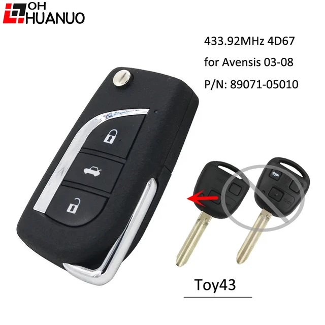 Jingyuqin Upgrade Remote Smart Auto Schlüssel Für Toyota Yaris Avensis  Corolla Carina 2/3 Tasten 434Mhz 4D66 Chip FCC ID: 89071-05010 - AliExpress