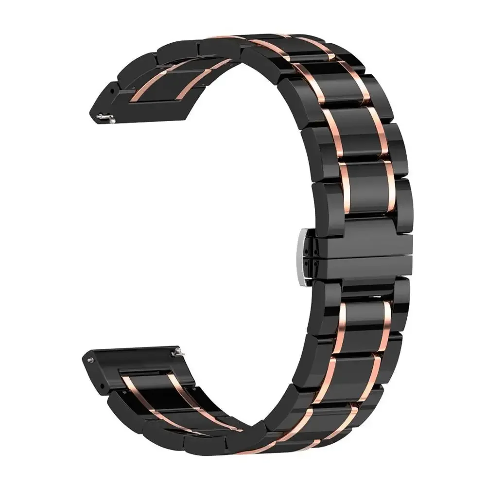 Premium 22mm Ceramic Bracelet - Elegant Metal Link Strap