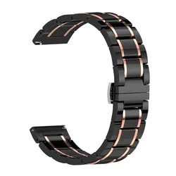 Premium 22mm Ceramic Bracelet - Elegant Metal Link Strap for Xiaomi Watch S1 Pro (Black rose gold)