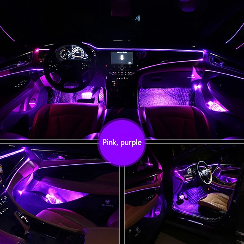 

64-цветный RGB Автомобильный интерьер, атмосфера окружающей среды, подсветка автомобиля, интерьер автомобиля, беспроводное приложение, управление через приложение