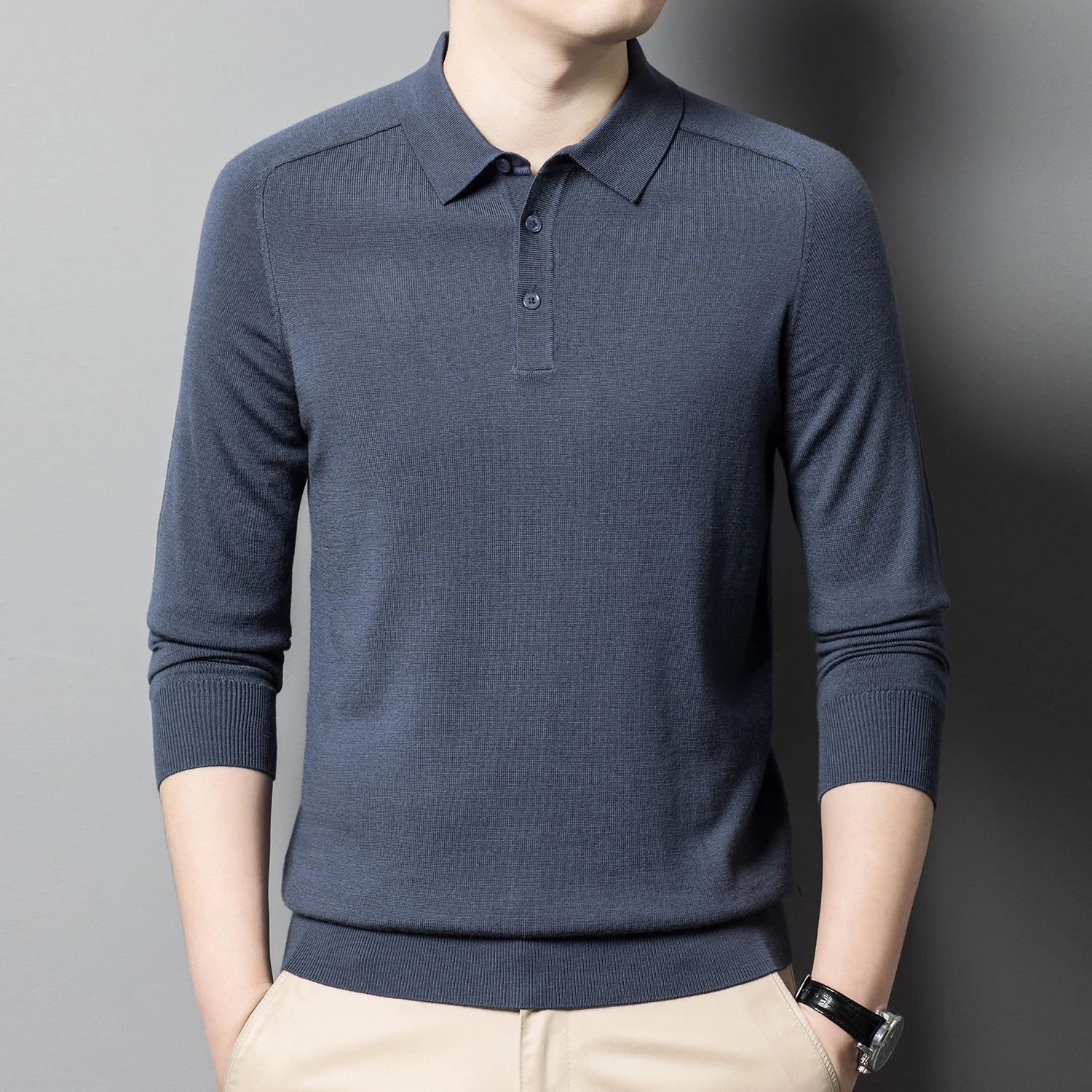 

[Machine Washable] Luxury Sweater Men's Woolen Sweater 2023 Autumn and Winter New Pure Wool Lapel Sweater Polo Sweater