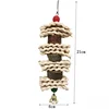 Bird Toys Chewing Toy Parrot Cage Bite Toys Corn Husks Color Wood Beads Entertainment Toys for Small and Medium Parrots Birds 4