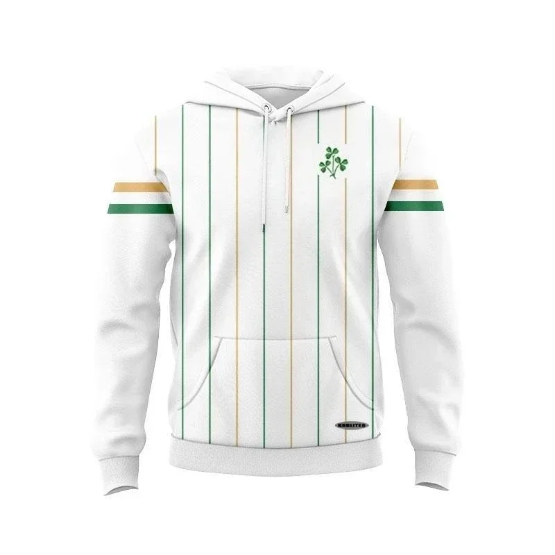 thumbnail image 1 of Camisetas de entrenamiento de rugby local y visitante de Irlanda, sudaderas con capucha 2024 2025, sudaderas deportivas informales cómodas con estampado 3D, para compras y viajes, 1 of 5