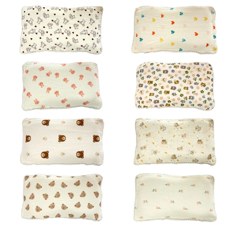 

Breathable Burp Cloth Cotton Newborn Cartoon Print Pillow Cover for Boys Girls