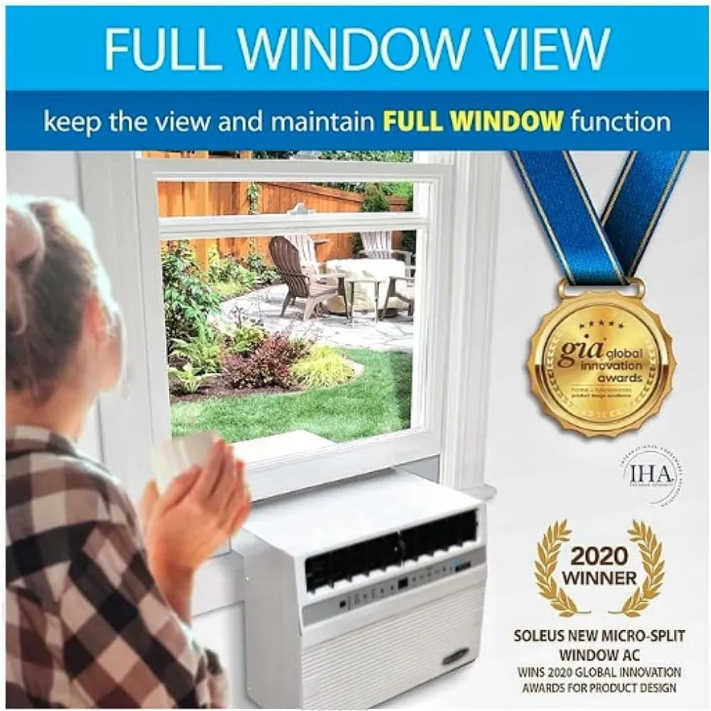 12,000 BTU Window Air Conditioner with 12,000 BTU Heater, Cooling, 115 Volts, 12.5" Extra Thick Wall Compatible, Wi-Fi Enabled 2