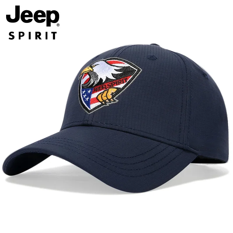 Jeep 유니섹스 아메리칸 클래식 야구 모자 트럭 운전사 모자 러닝 캡 야외 스포츠 모자, 조절 가능한 핏, 최고의 선물 96CA0285