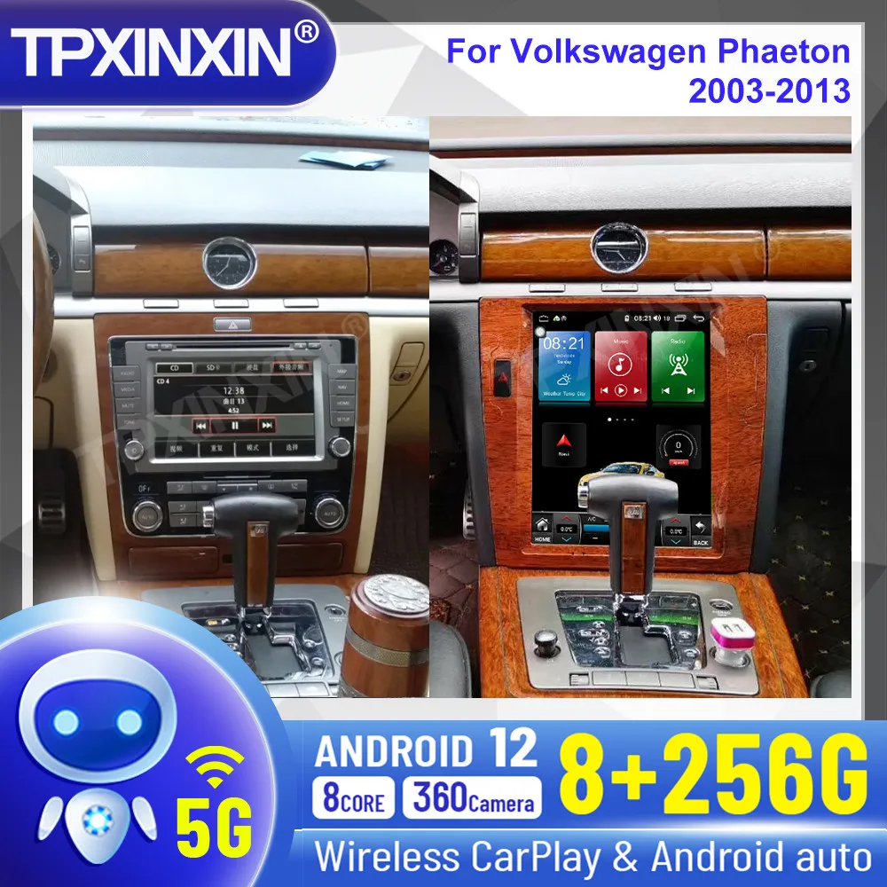 

2 Din Android 12.0 8G+256G Car Radio For Volkswagen Phaeton 2003-2013 Car Multimedia Player GPS Navigation Auto Stereo Head Unit