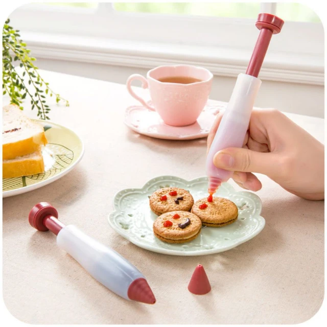 Penna per scrivere alimenti in Silicone strumenti per decorare il  cioccolato gelato biscotto glassa tubazioni ugelli per pasticceria accessori  da cucina - AliExpress