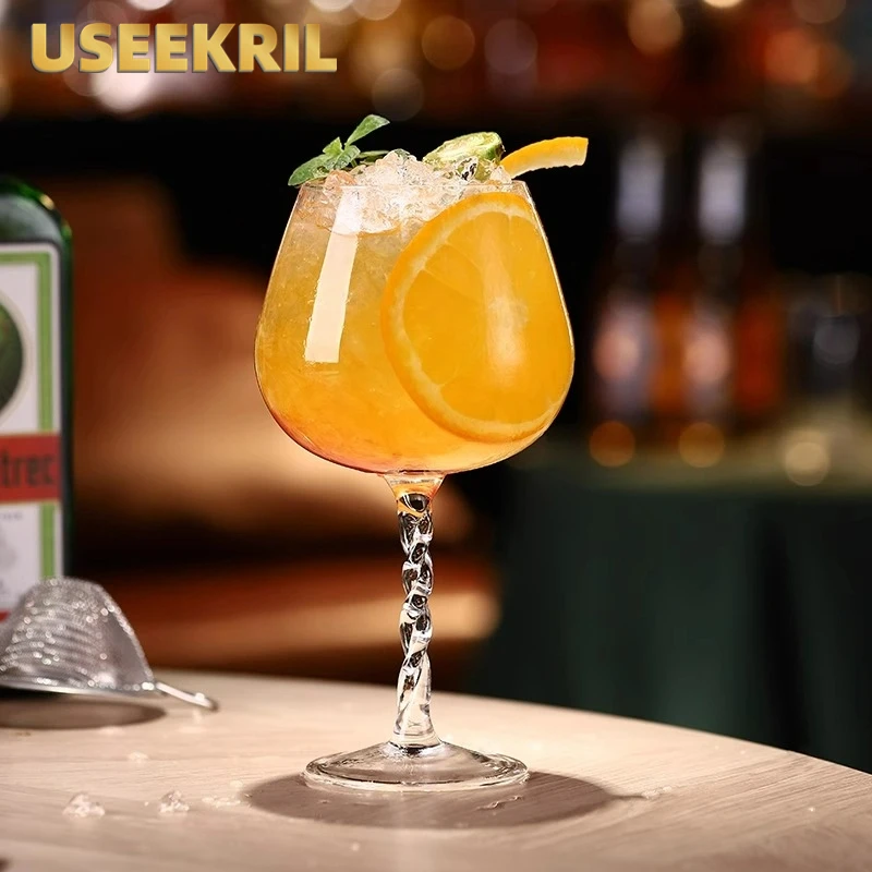 Creative Cocktail Glasses Cup Twisted Goblet Wine Glass Gin And Tonic Juice Glasses Cups Red Wine Glass Home Bar Accessories