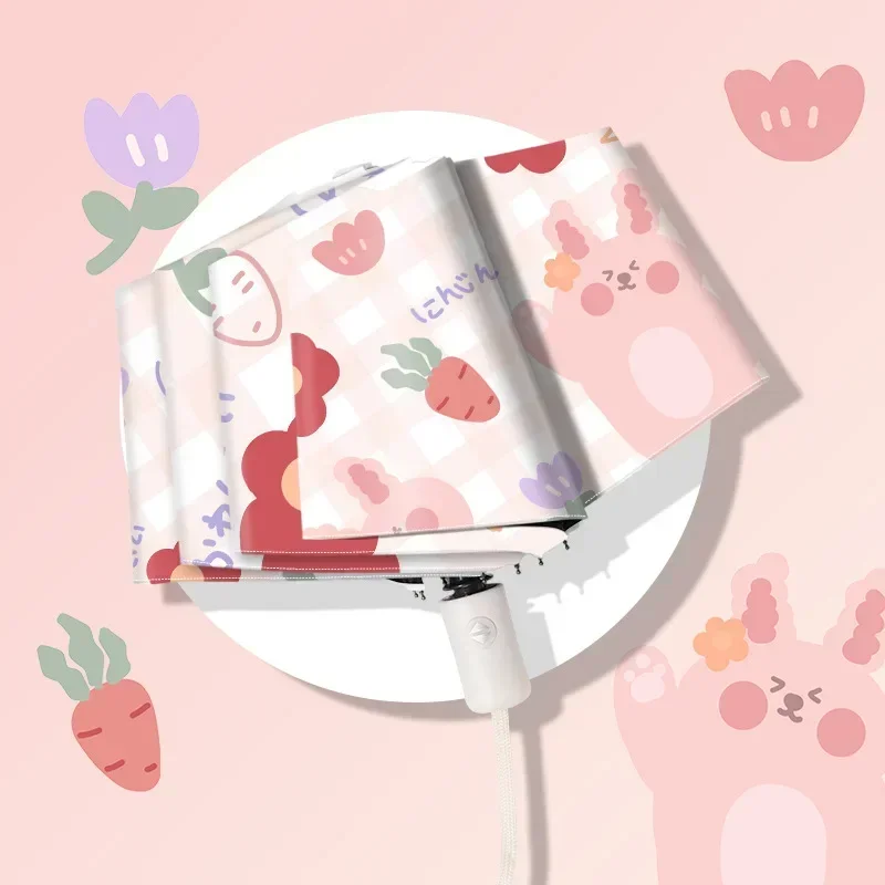 Fully Automatic Folding Sunscreen Cute Cartoon Umbrella Female Umbrella Sun
