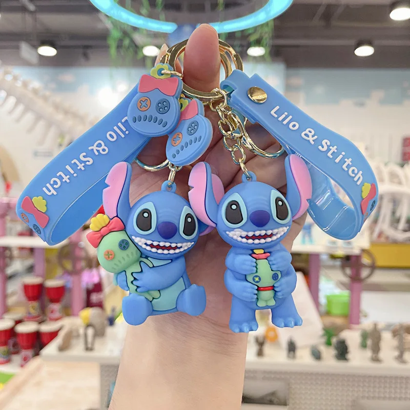 Disney-Porte-clés Stitch pour enfants, chaîne Anime, porte-clés mignon,  jouets de dessin animé, cadeaux d'anniversaire