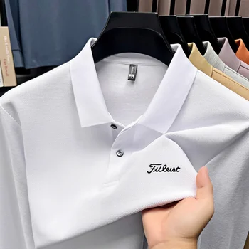 Polo a maniche lunghe di marca Golf, top da uomo stampato alla moda, nuova maglietta casual primaverile, 100% cotone, delicata sulla pelle, comoda