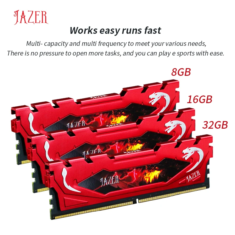 Desktop Ram Memory JAZER RAM Memory DDR4 16gb 8gb 2666MHz 3000MHz 32GB 3200MHz 288pin For AMD and Intel Motherboard