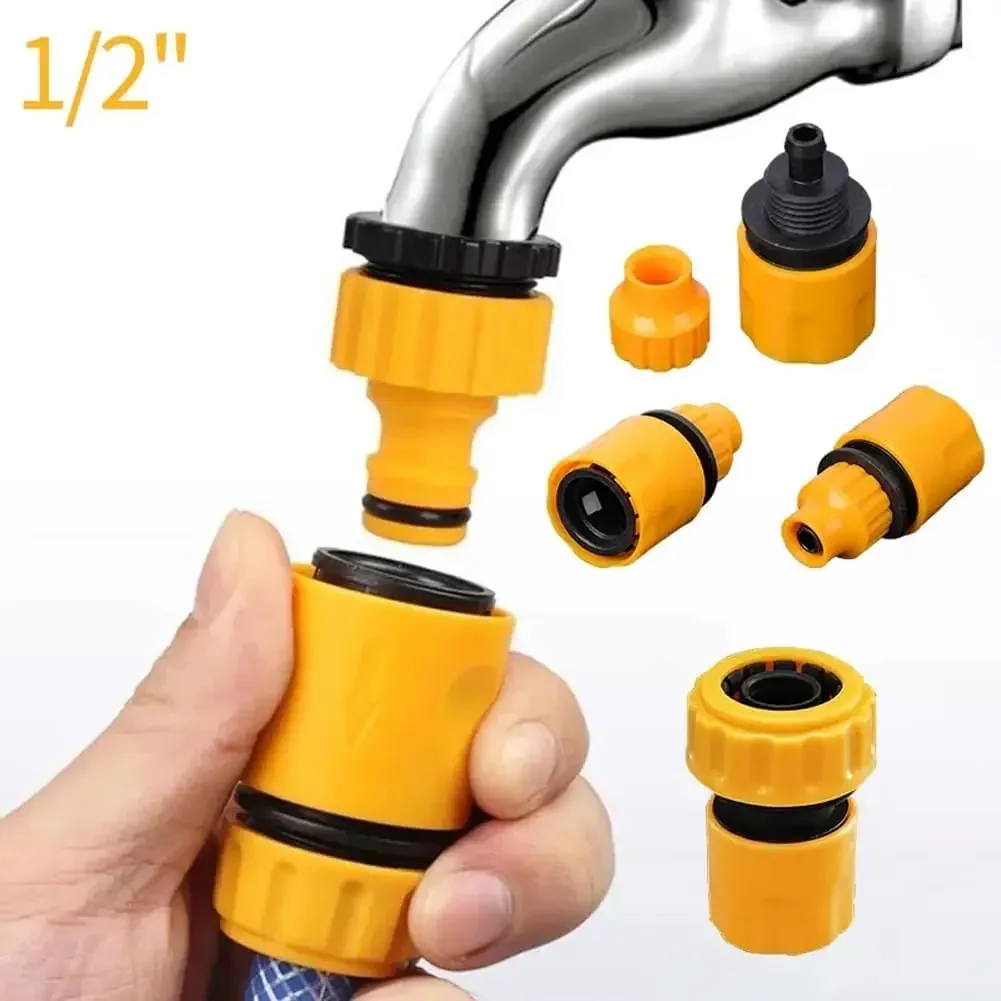 Hose Connector 6 Pcs Garden Quick 1/2&rdquo; End Double Male Hose Coupling Joint Adapter Extender Set For Pipe Tube