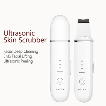 ANLAN Ultrasonic Skin Scrubber Deep Cleaning Limpieza Facial Pore Spatula EMS Facial Lifting Ultrasonic Peeling Skin Care Tool