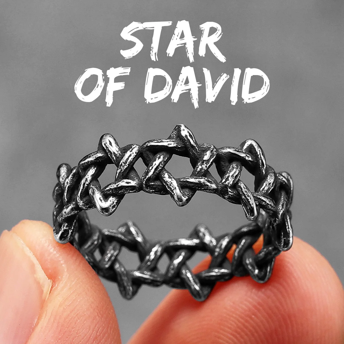 thumbnail image 1 of Retro Geometry Texture Men Rings Stainless Steel Women Jewelry Punk New In Stranger Things Fashion Accessories Gift Wholesale, 1 of 5