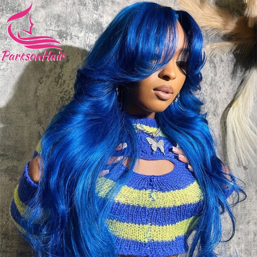 Body Wave Honey Blonde Full Lace Wig HD Dark Blue 613 Colored Lace Front Wig Full Frontal Wigs For Women 100% Human Hair human hair wig