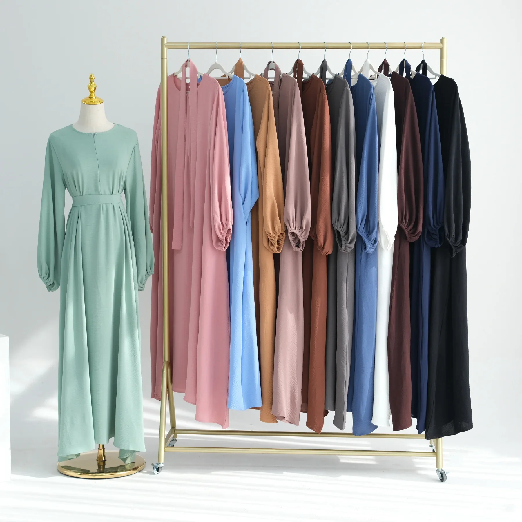 2024 New Plain Abaya with Zipper Front Muslim Dress for Women Ramadan Eid Casual Abayas Dubai Turkey Long Dresses Islam Clothing