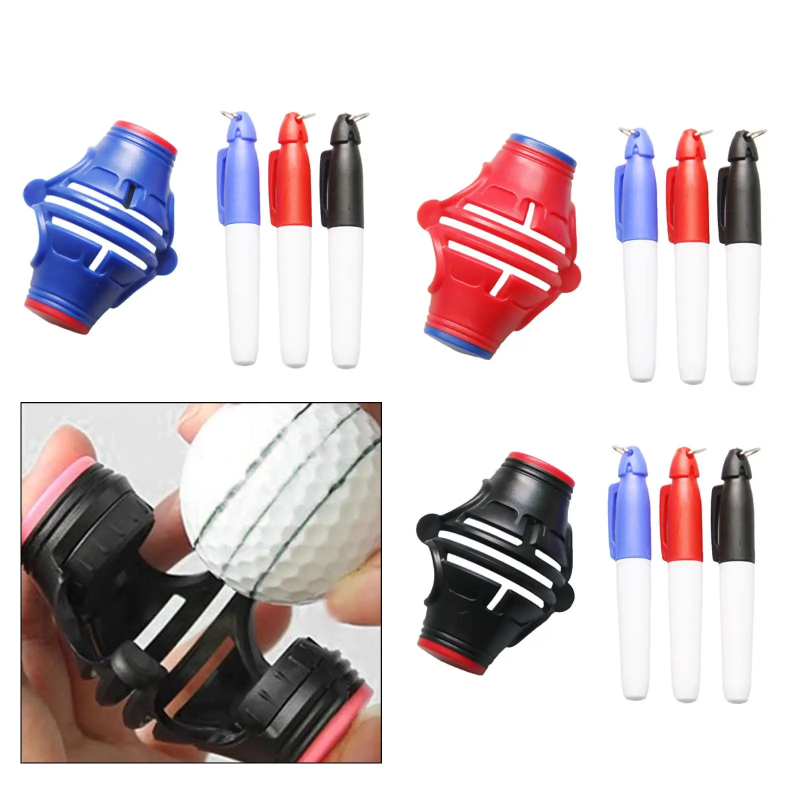 Golf Ball Liner 3 Line Making Golf Ball Alignment Marker for Outdoor Golfer