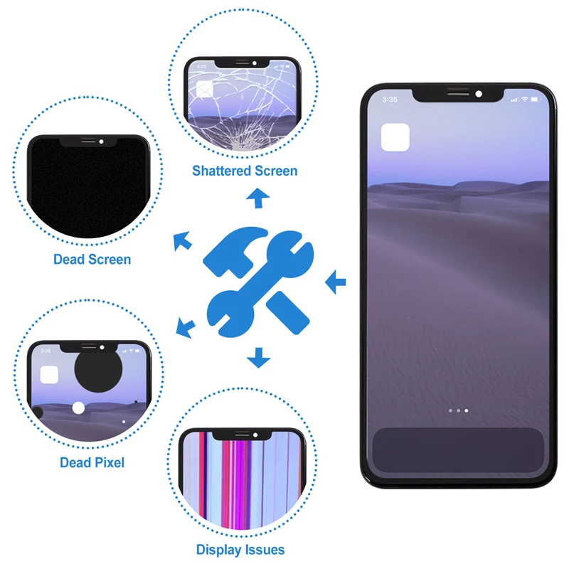 Display Per IPhone XS Max 6.5" - Schermo LCD Con 3D Touch, Kit Riparazione Incluso - Foto 3