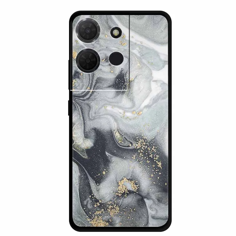 Stylish Black Marble Silicone Phone Cover - Fashionable and Protective TPU Shell