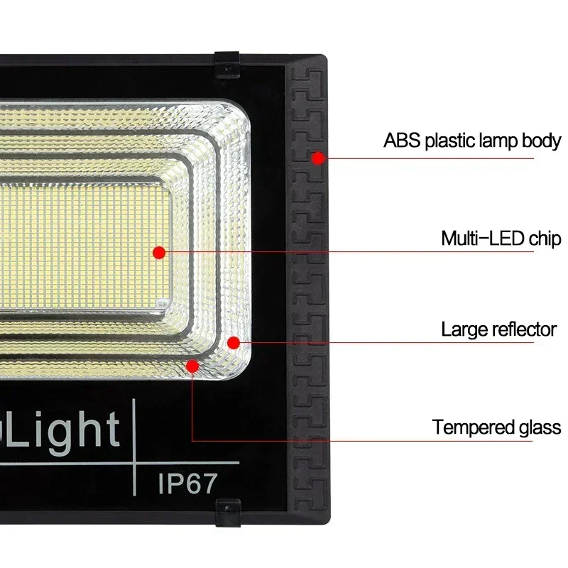 Super jasne słoneczne reflektory z pilotem 50W-500W Zasilany energią słoneczną reflektor LED Zewnętrzny wodoodporny reflektor słoneczny