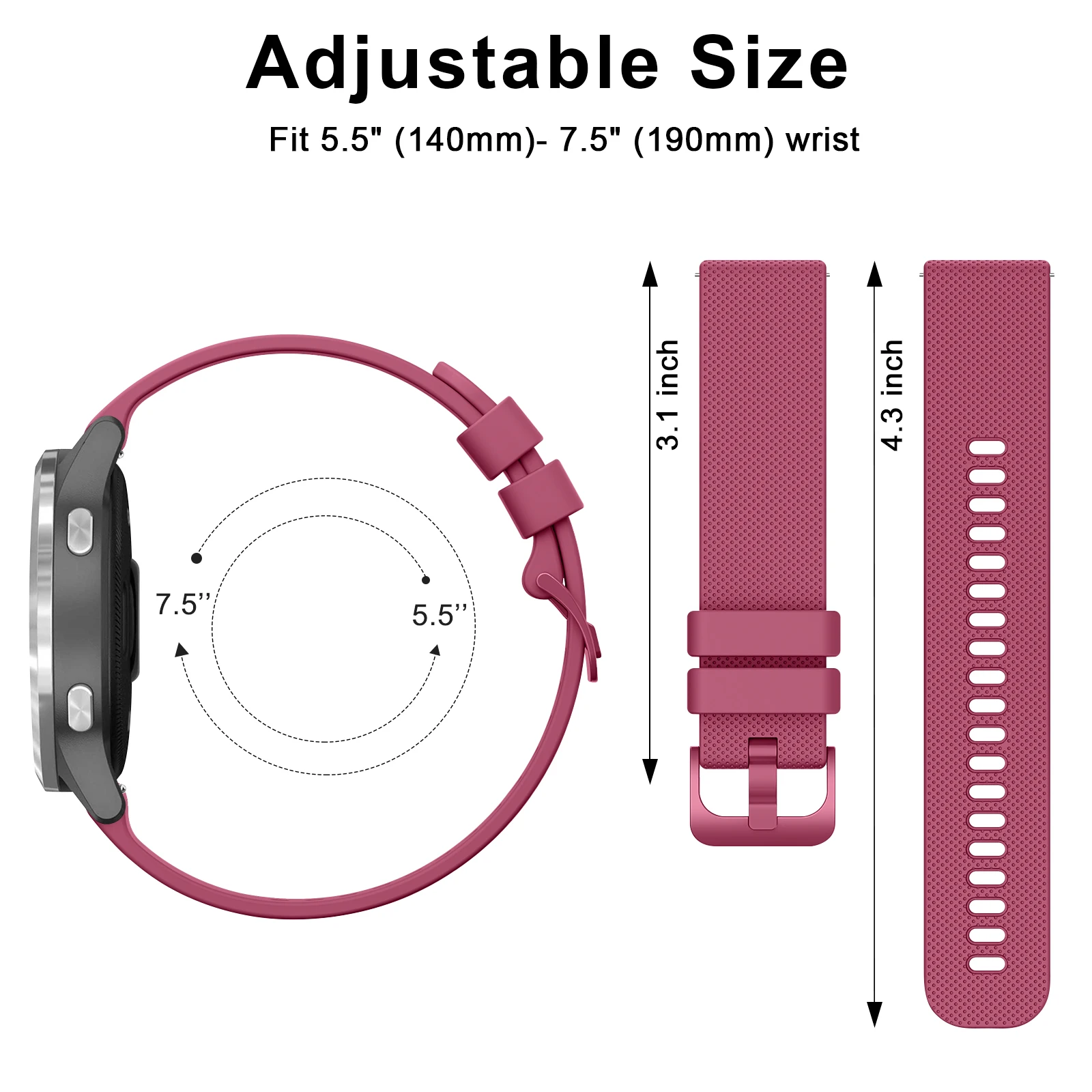 18mm Silicone Replacement Wristband Bracelet