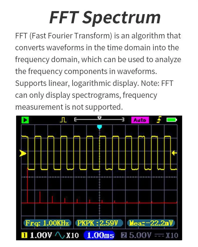 Protable DSO3D12 3.2 Inch Desktop Digital Oscilloscope 120M Bandwidth Dual Chann