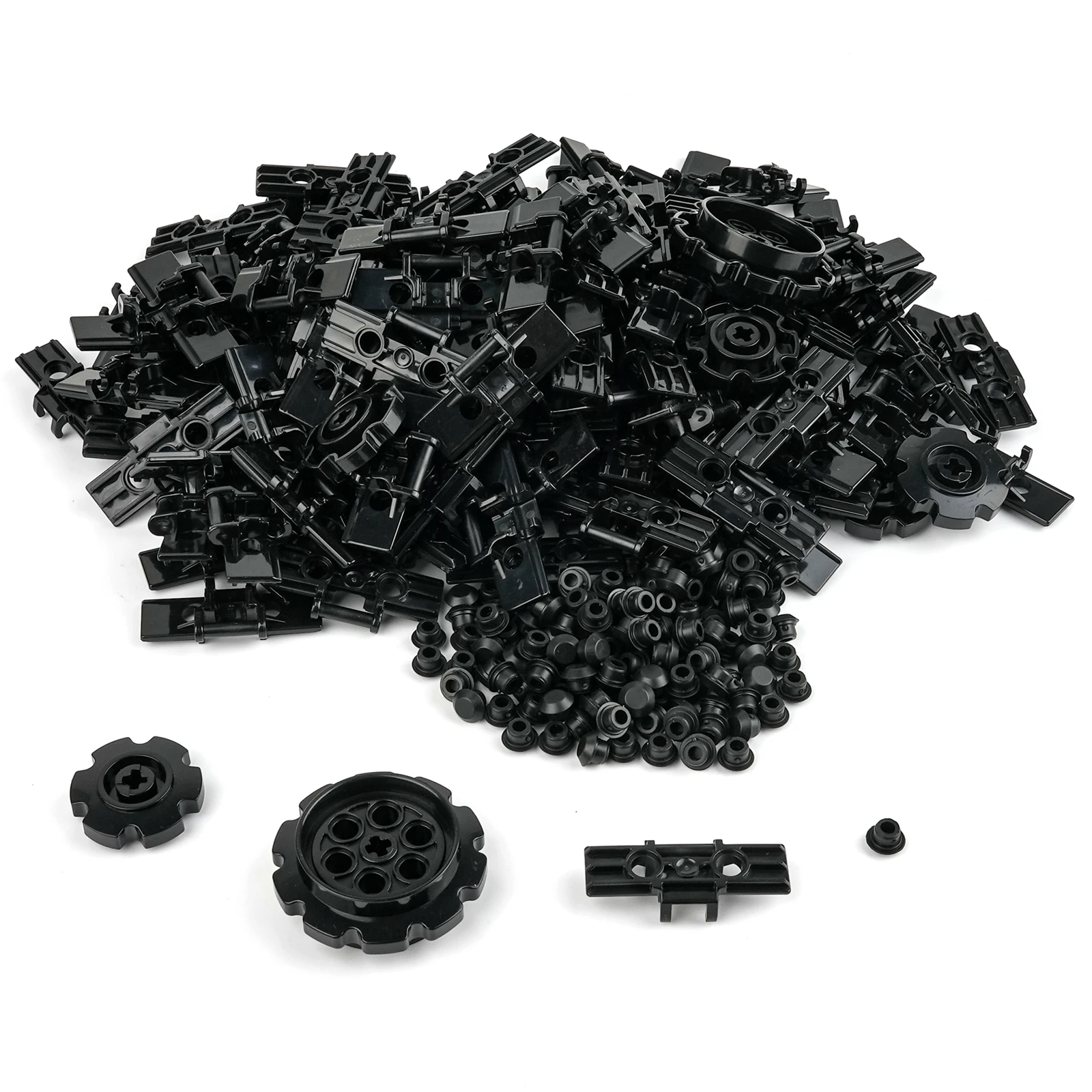 372PCS Caterpillar Chain Gears Bricks Parts Tank Chain Crawler Track Wheels Kit Technical Tracks Building Blocks Assembly Toys