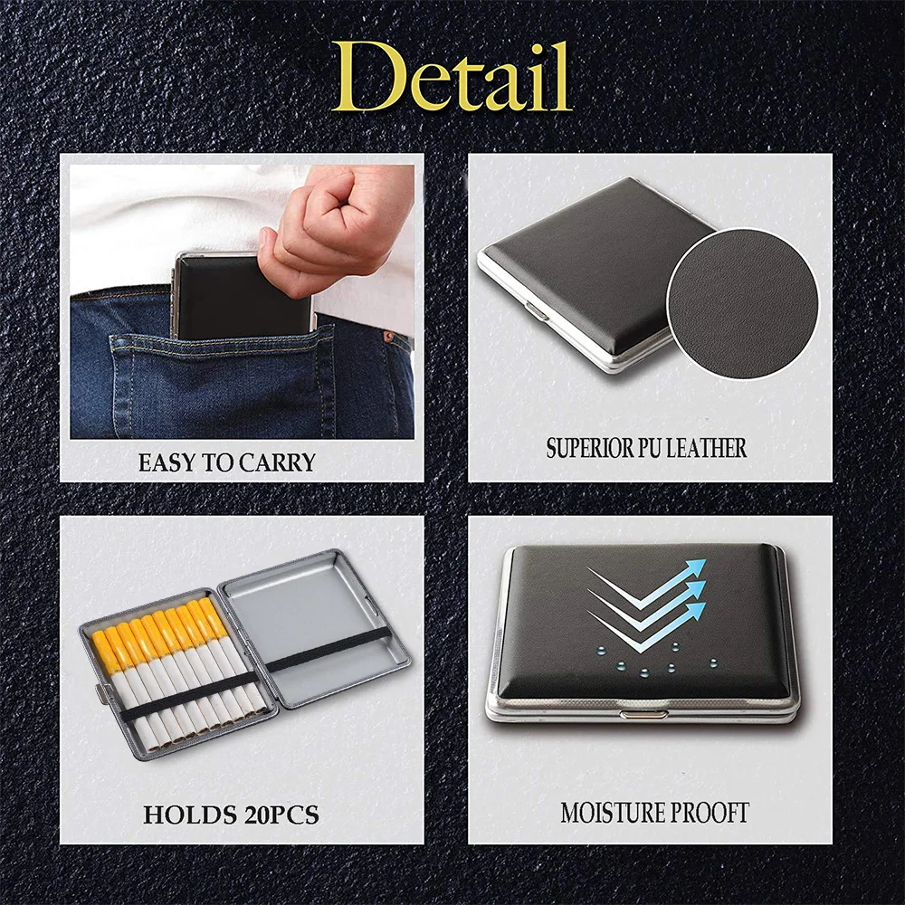 Retro Cigarette Case Smoke Box Organizer Portable Pocket Smoking Accessories Graphic Letter Pattern Daily Tobacco Storage Holder 3