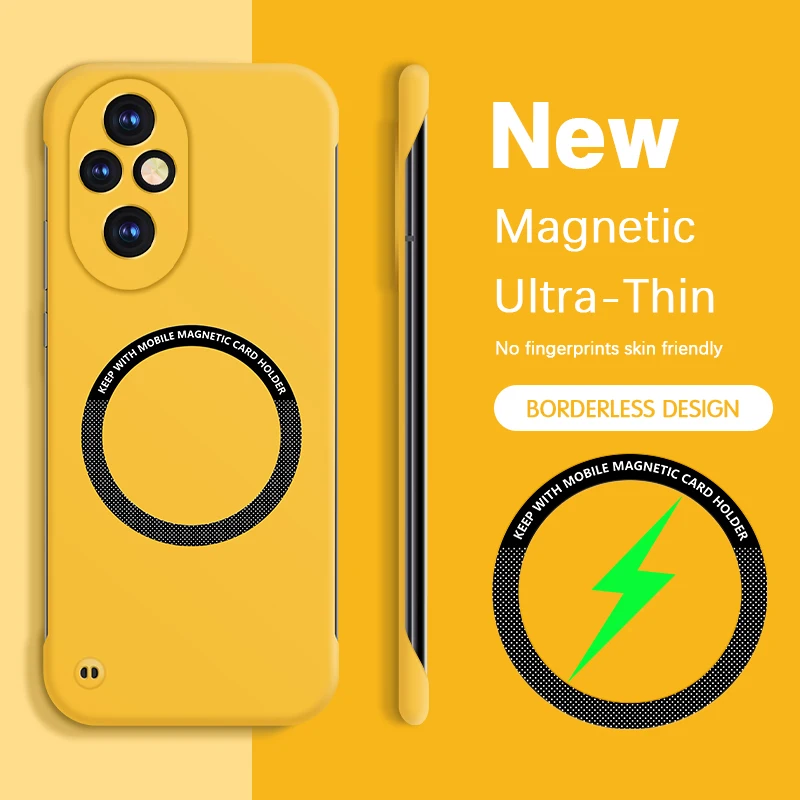Luxury Magnetic Frameless Hard PC Phone Case with Wireless Charging Capability