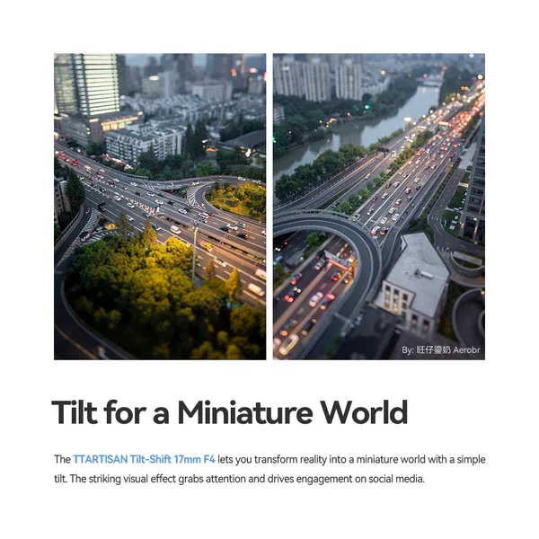 【신제품】TTARTISAN Tilt-Shift 17mm F4 Full Frame Manual Focus TTARTISAN 틸트시프트 17mm F4 풀 프레임 수동 초점 렌즈( E 마운트, 후지 GFX 마운트용