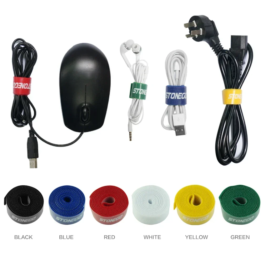 Dual-Sided Adhesive Hook and Loop Straps for Cable Management and Cord Organization