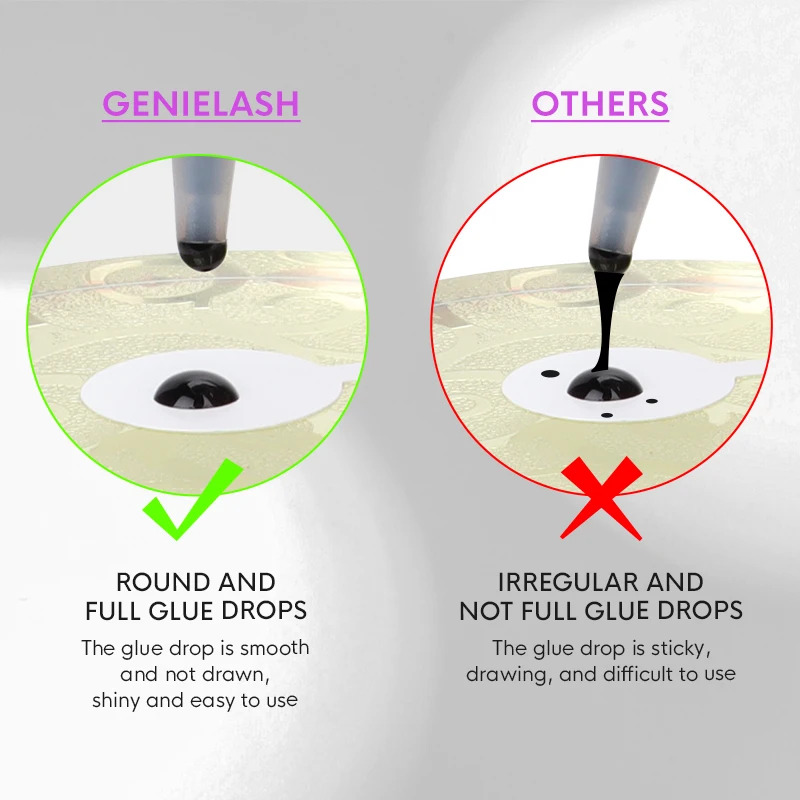 Eyelash Glue Genielash Fast Drying Professional Use Lower Irritation Volume No Burn Eyes